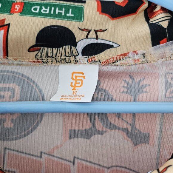 Men's San Francisco SF Giants All Over Print Button Up Shirt Aloha‎ Hawaii Sz XL - Picture 6 of 6